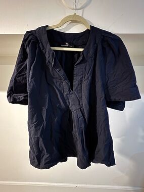 Pomander Place Navy Finley Flutter Sleeve Top